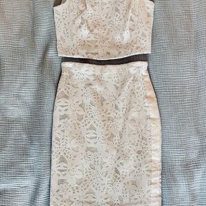 Rebecca Taylor Ivory Lace 2 Piece Set